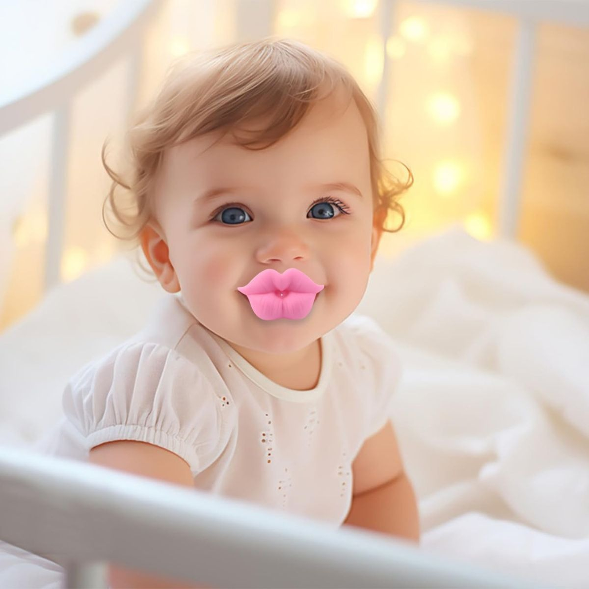SET 6 CHUPETES FORMA LABIOS 0-18M DIVERTIDOS BEBE LAU - 9
