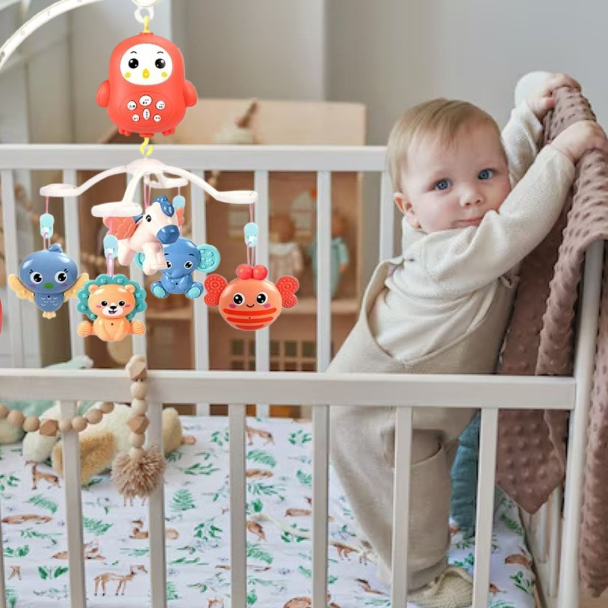 MOVIL MUSICAL PARA CUNA BEBE ESTIMULACION VISUAL LAU - 2