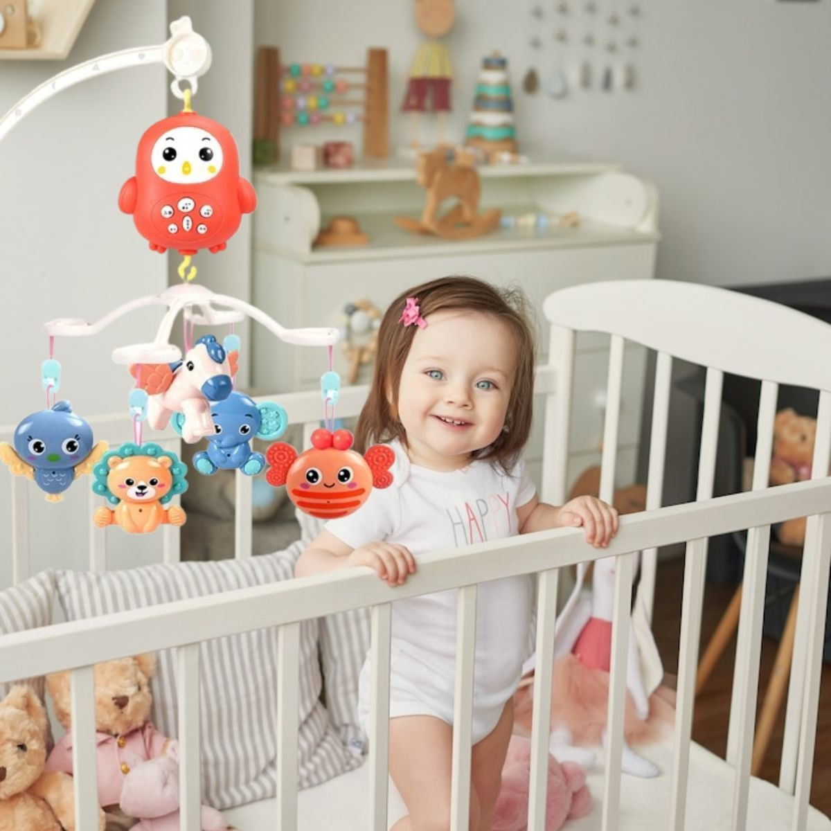 MOVIL MUSICAL PARA CUNA BEBE ESTIMULACION VISUAL LAU - 10