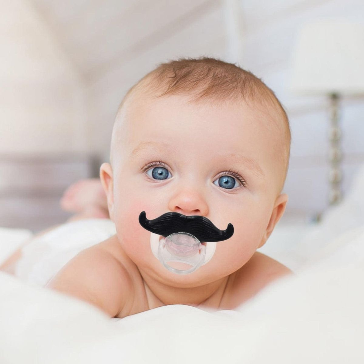 SET 6 CHUPETES DE BIGOTE DIVERTIDO SEGURO SILICONA BEBE LAU - 7