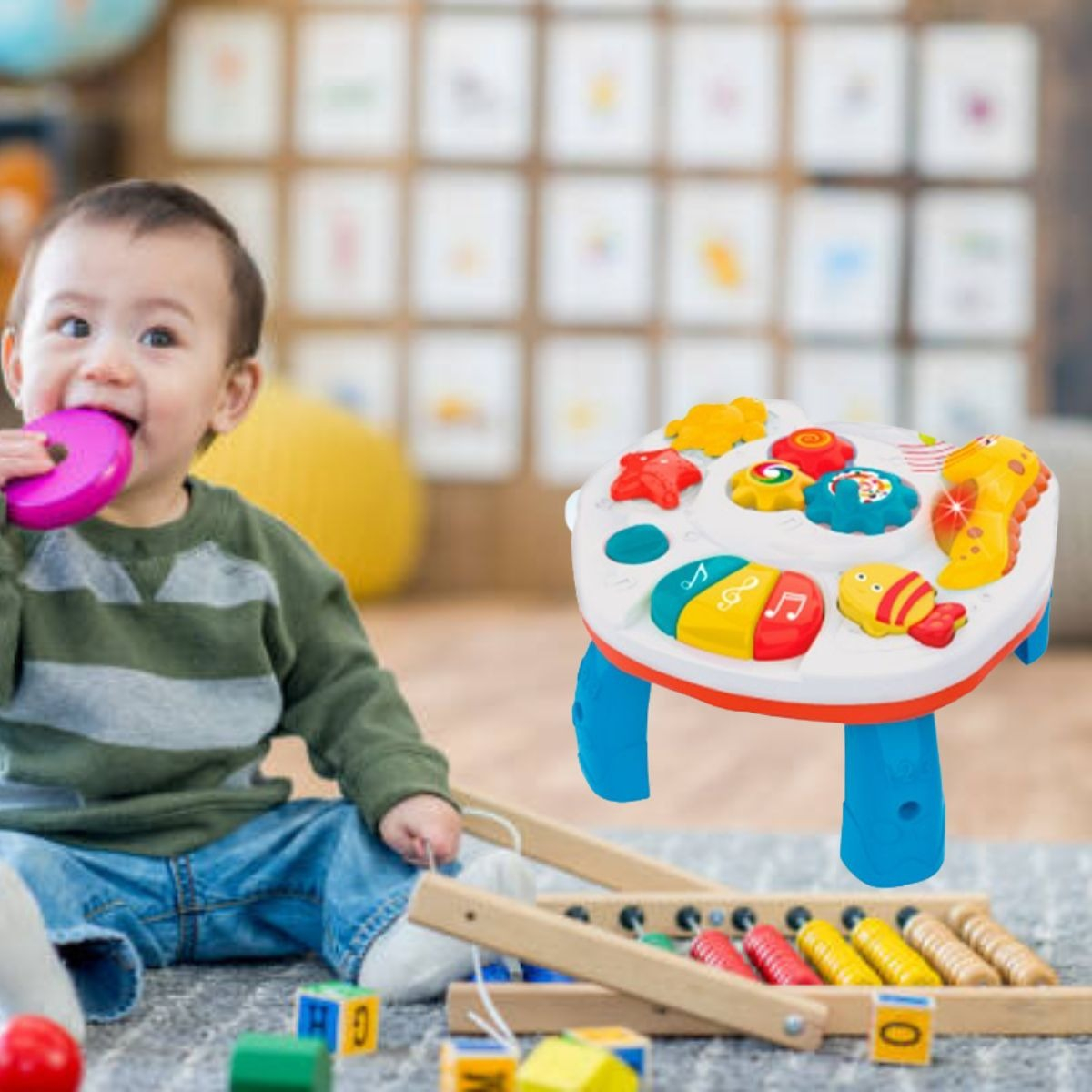 JUGUETE PARA BEBE 2 EN 1 MUSICAL MESA ACTIVIDADES LAU - 6