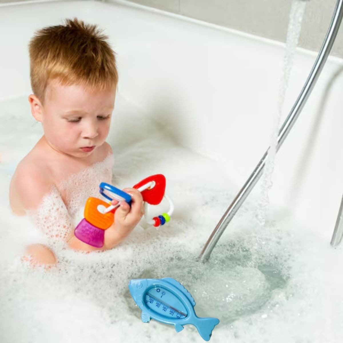 SET 7 TERMOMETRO DE BAÑO AGUA FORMA PEZ TEMPERATURA BEBE LAU - 6