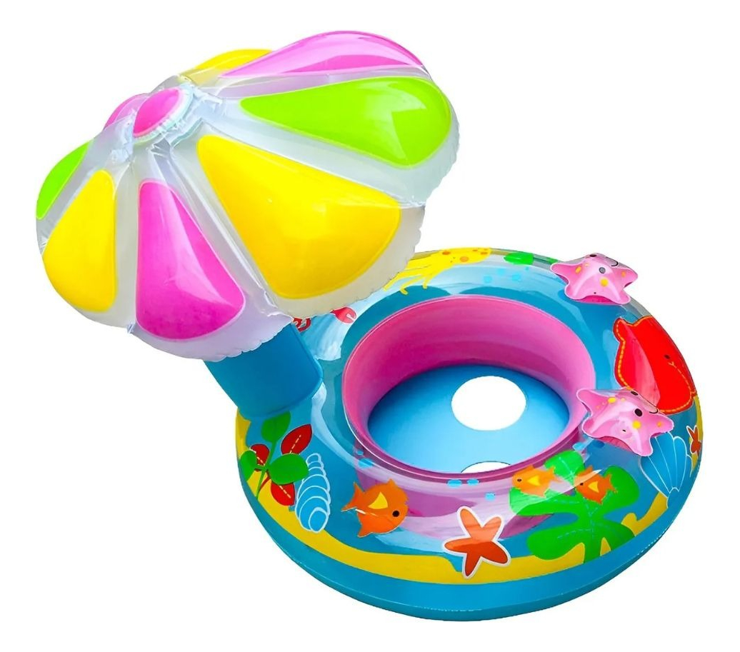 FLOTADOR INFLABLE CON SOMBRILLA PROTECCION SOLAR BEBES LAU - 6