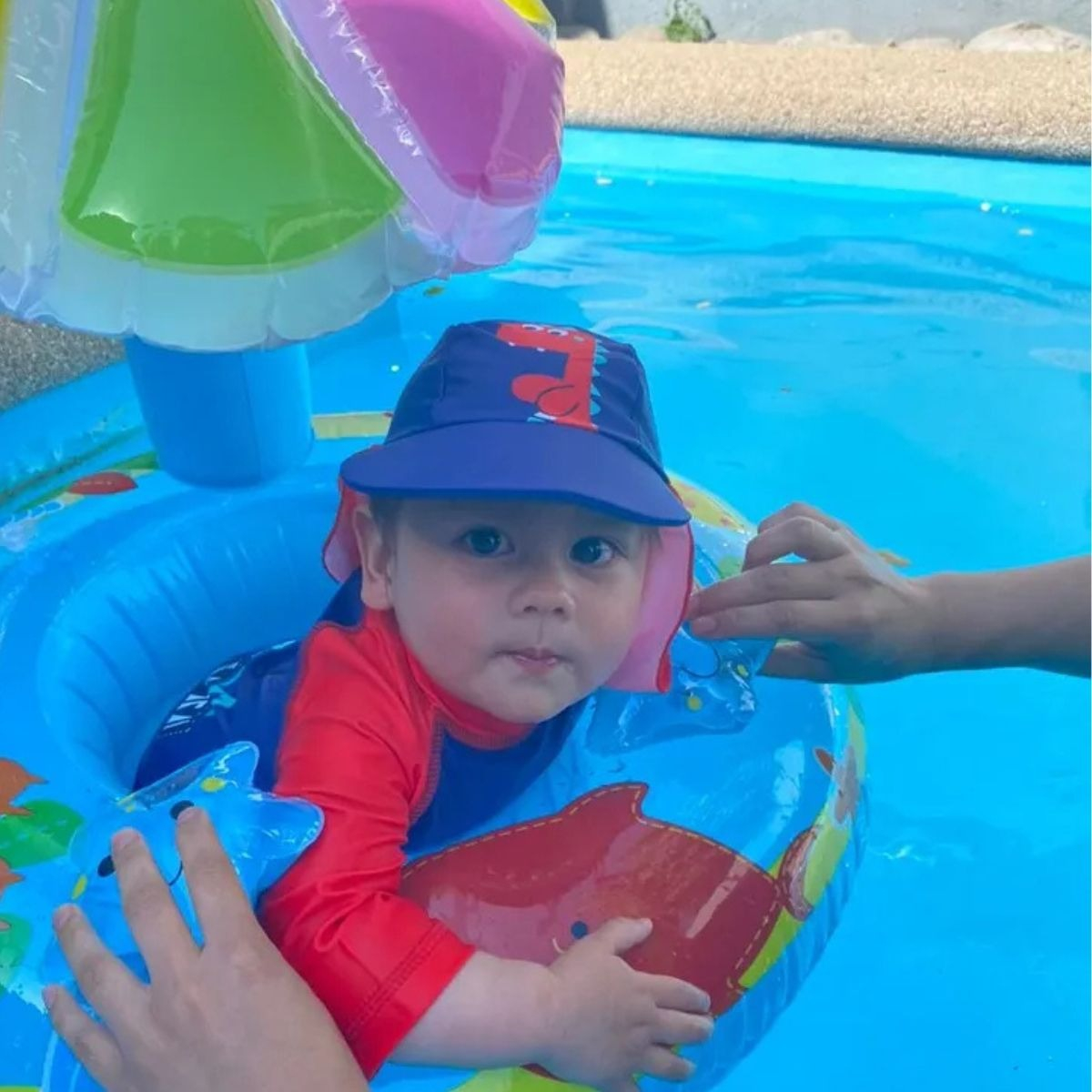 FLOTADOR INFLABLE CON SOMBRILLA PROTECCION SOLAR BEBES LAU - 9