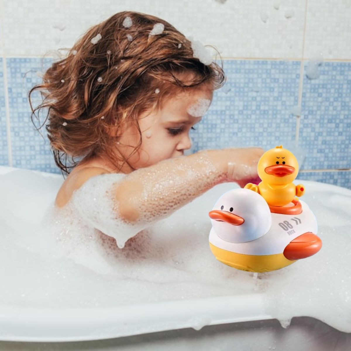 JUGUETE DE BAÑO PATOS AUTOMATICO ROCIADOR AGUA BEBE LAU - 8