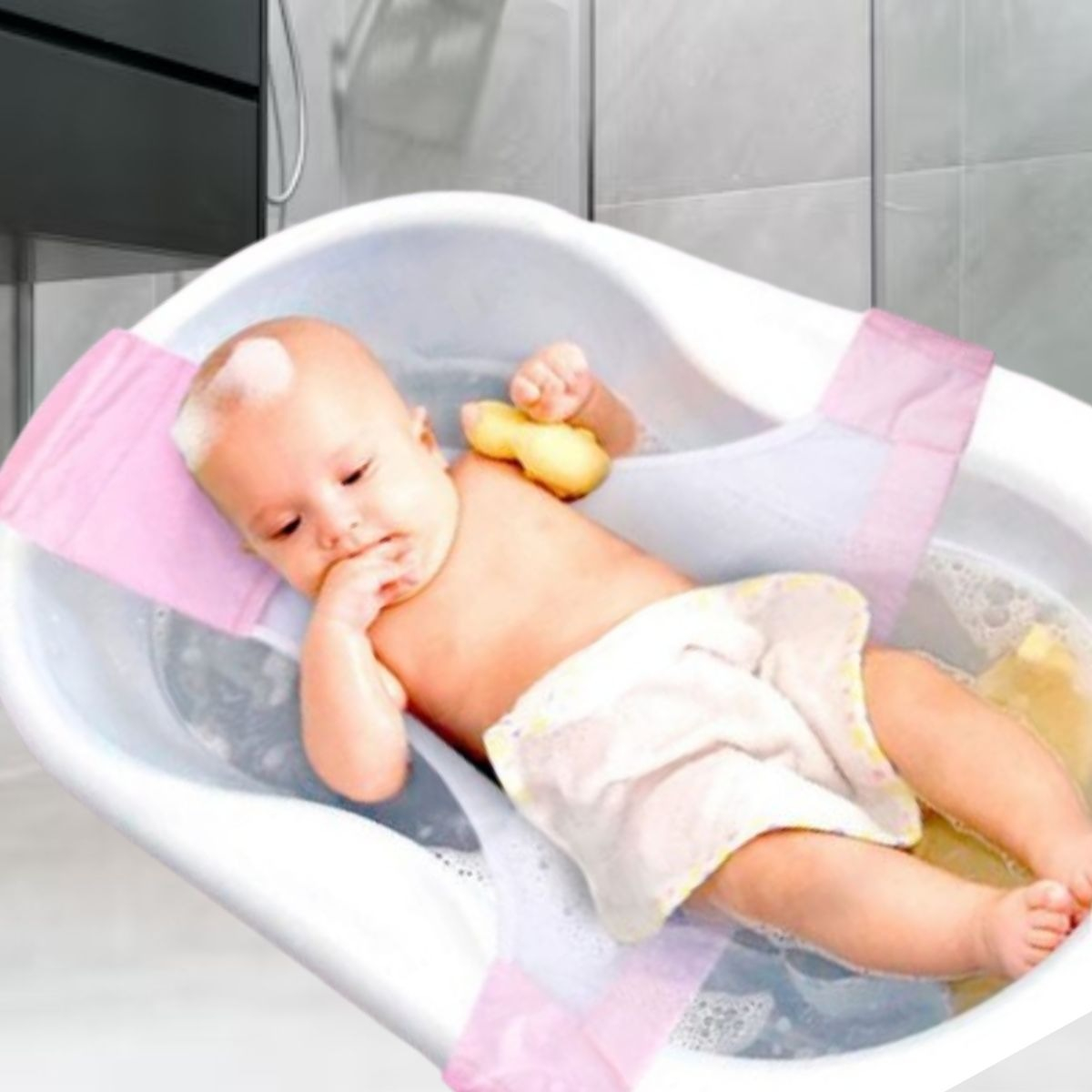SET 2 ALMOHADILLA MALLA BAÑO ERGONOMICO SOPORTE BEBE LAU - 10
