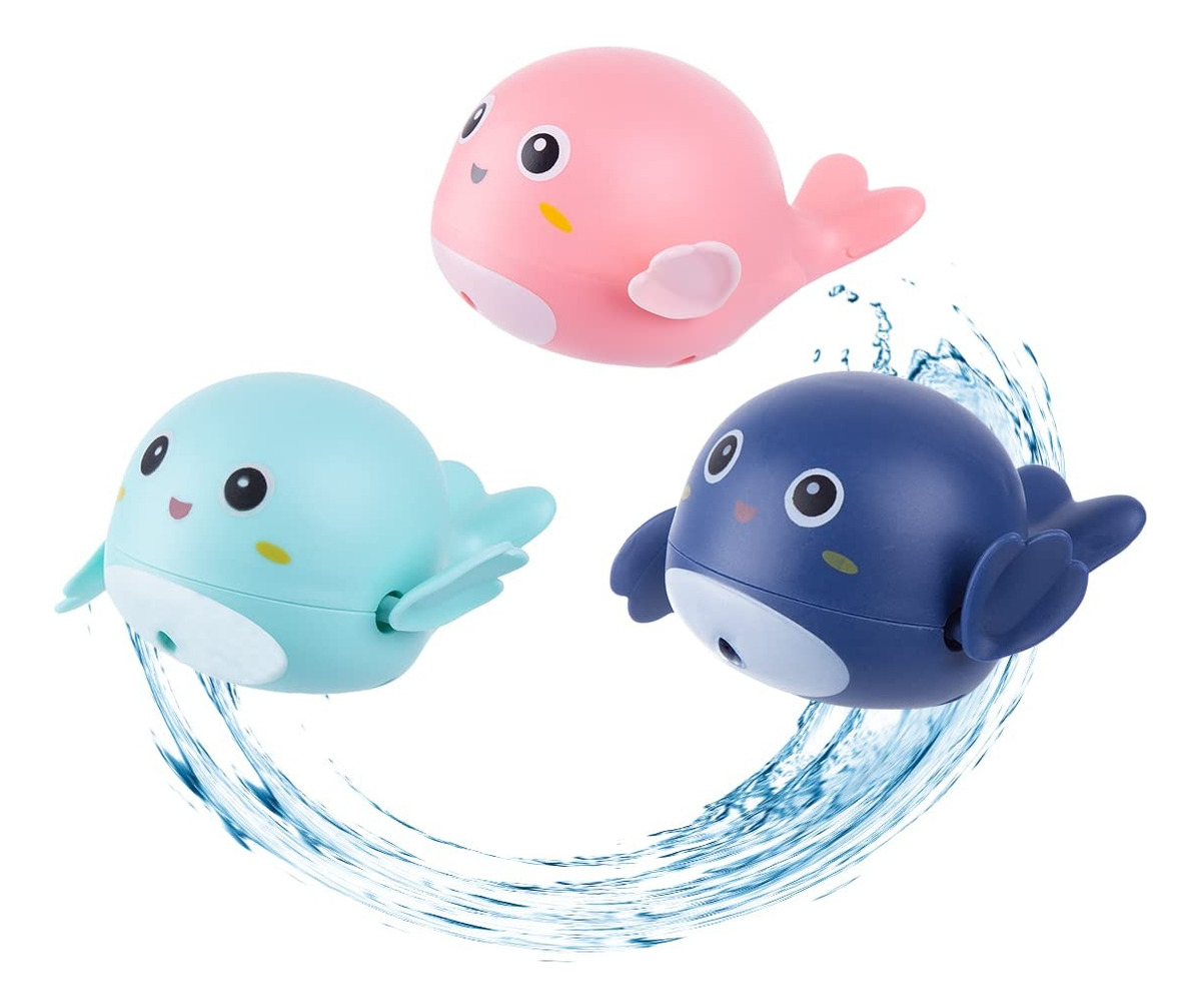 SET 6 JUGUETES DE BAÑO FORMA BALLENA ACUATICO DIVERTIDO LAU - 4
