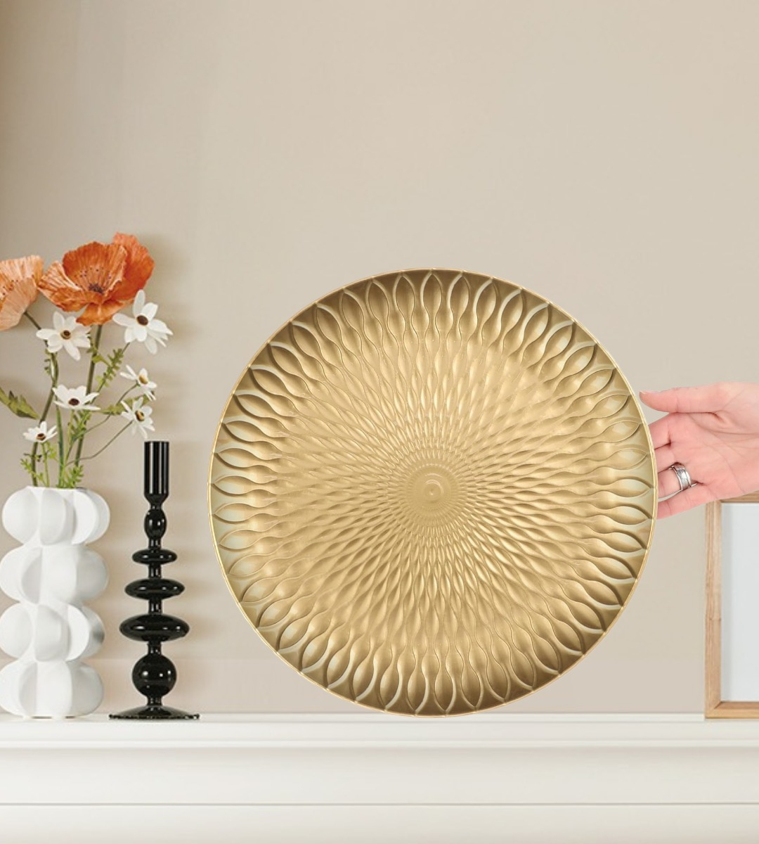 SET 2 PLATO BASE MESA ELEGANTE DECORATIVO 30CM JHN - 4