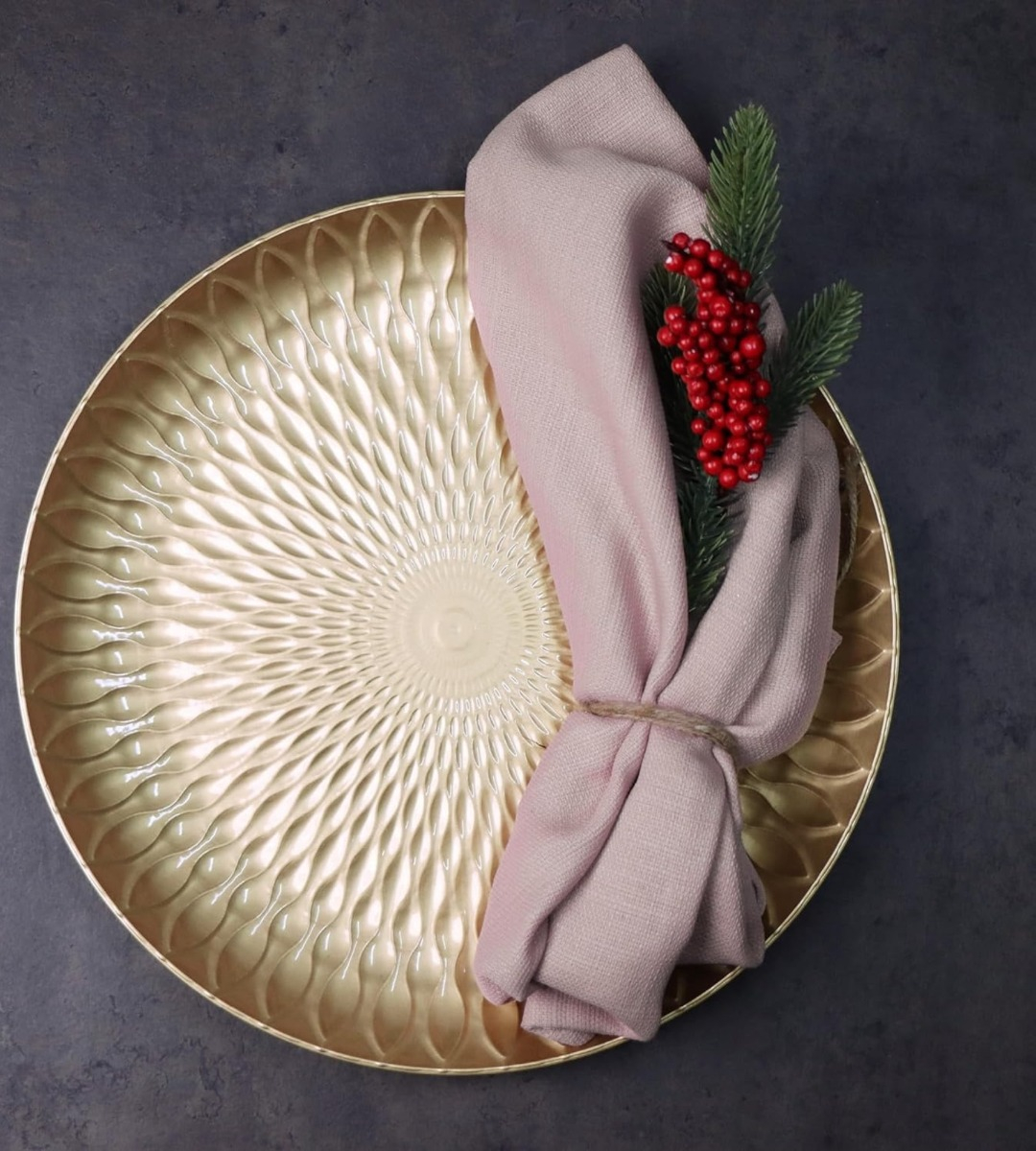 SET 2 PLATO BASE MESA ELEGANTE DECORATIVO 30CM JHN - 9