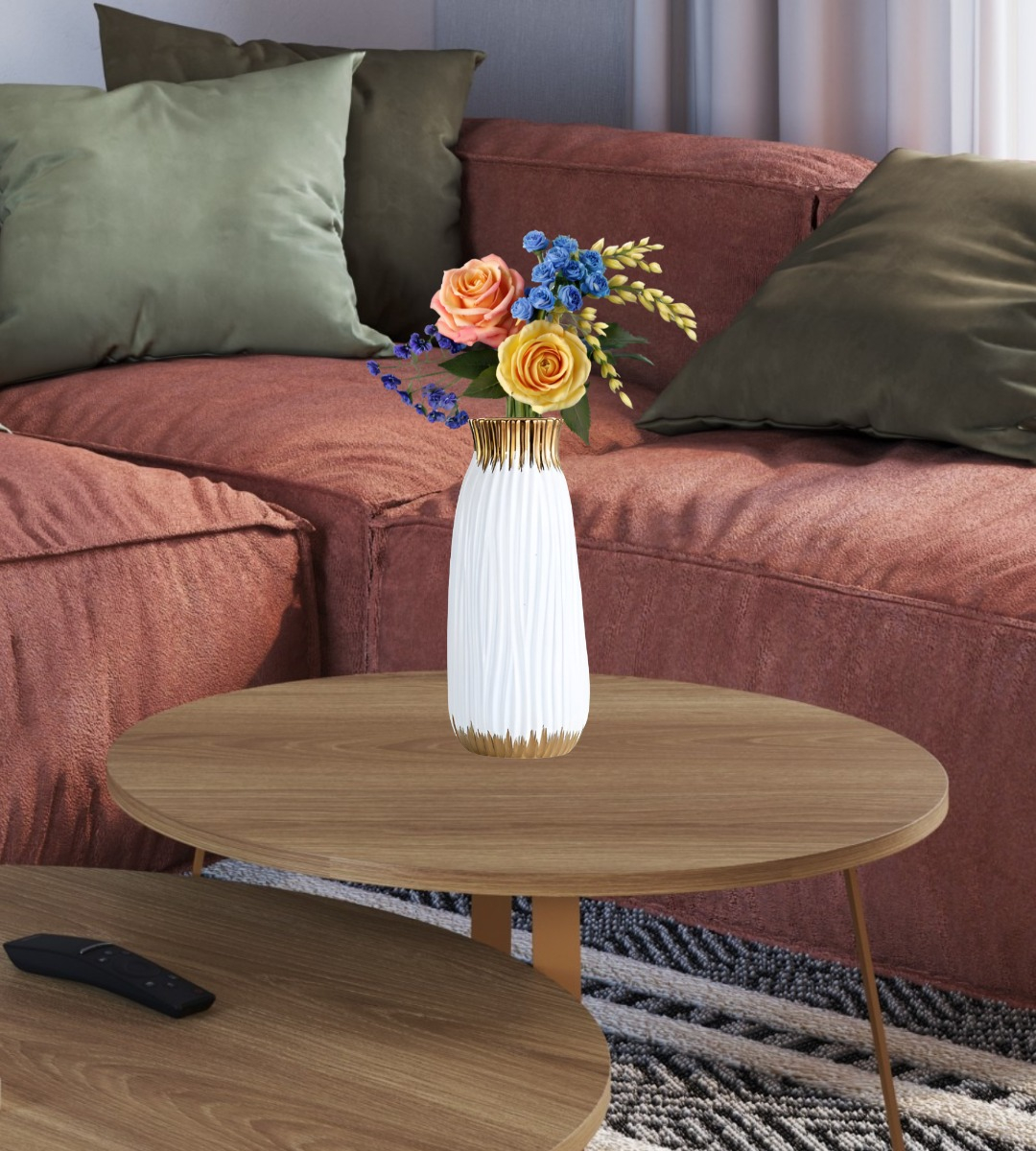 FLORERO JARRÓN CILÍNDRICO MODERNO HOGAR DECORATIVO 20CM JHN - 7