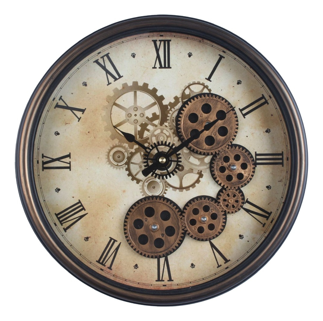 RELOJ PARED DECORATIVO ENGRANAJE REDONDO SILENCIOSO JHN - 1