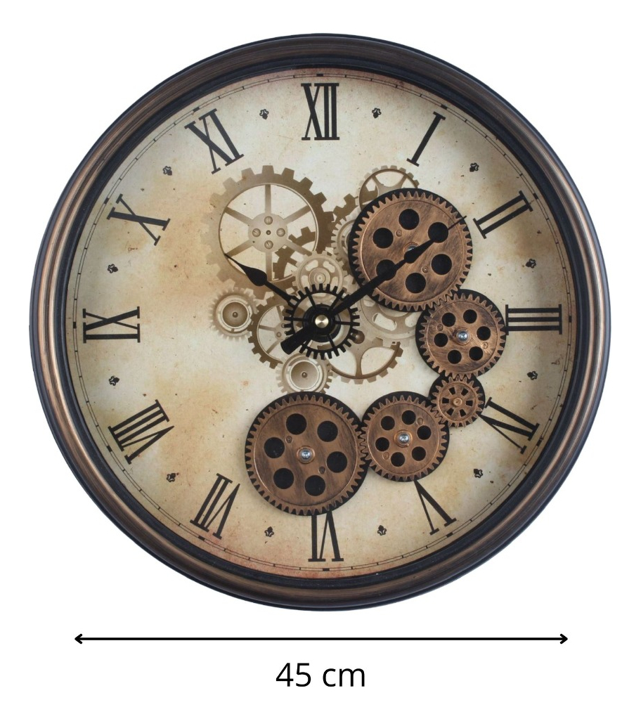 RELOJ PARED DECORATIVO ENGRANAJE REDONDO SILENCIOSO JHN - 2