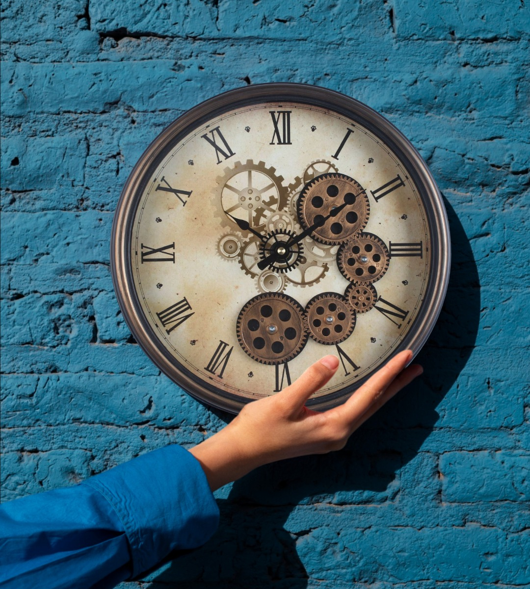 RELOJ PARED DECORATIVO ENGRANAJE REDONDO SILENCIOSO JHN - 5