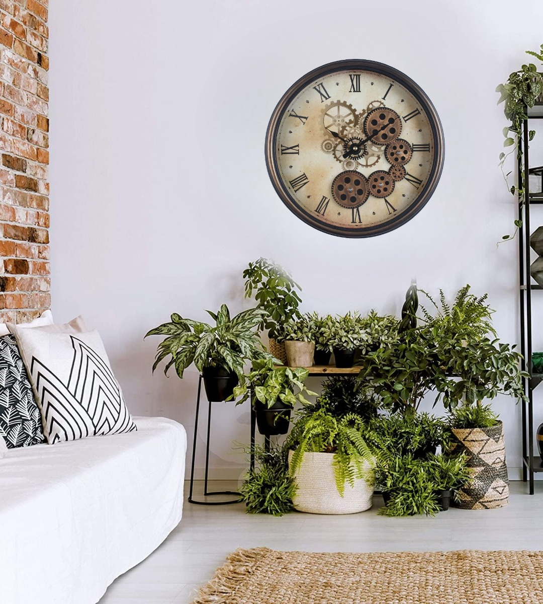RELOJ PARED DECORATIVO ENGRANAJE REDONDO SILENCIOSO JHN - 7