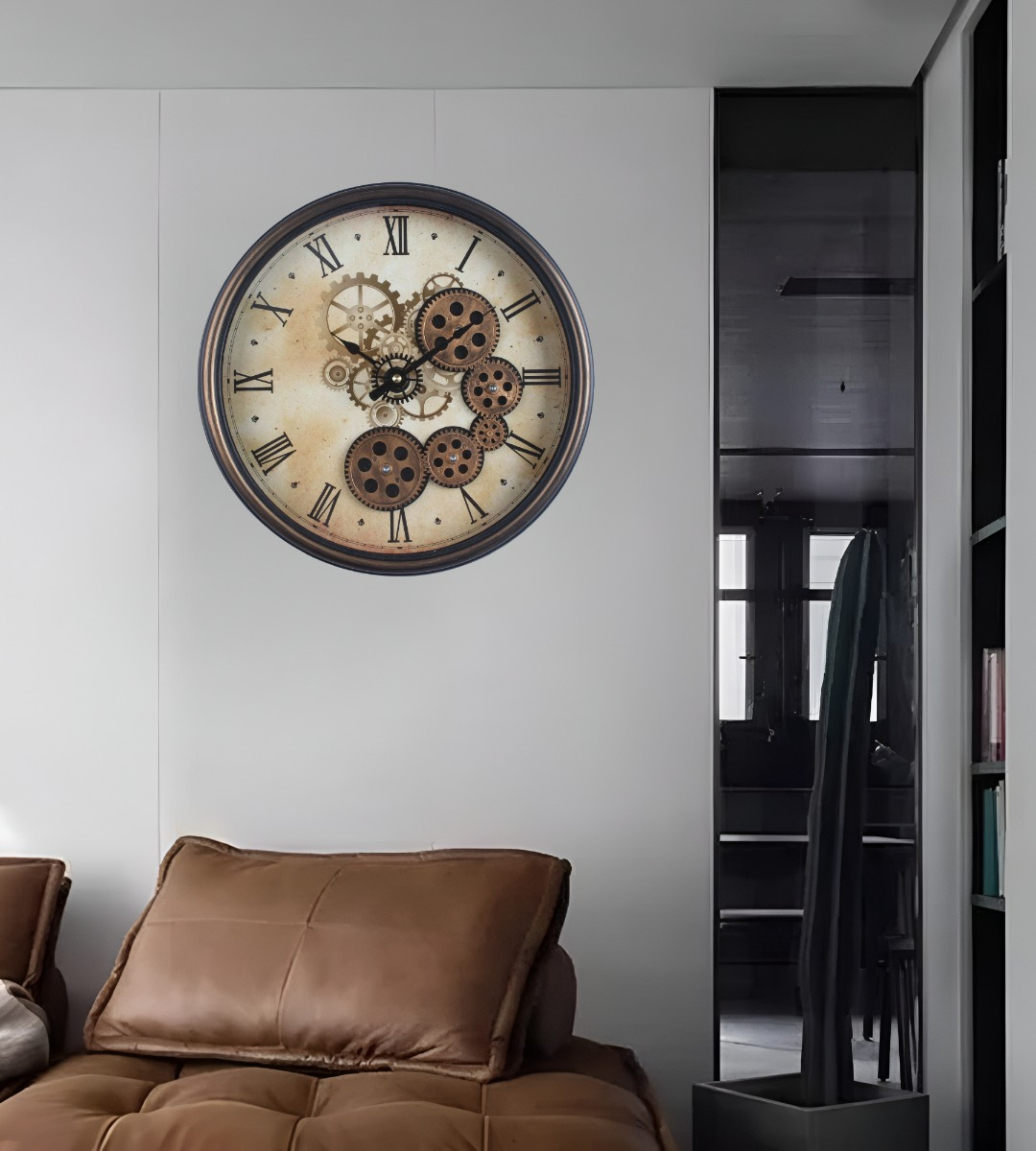 RELOJ PARED DECORATIVO ENGRANAJE REDONDO SILENCIOSO JHN - 8