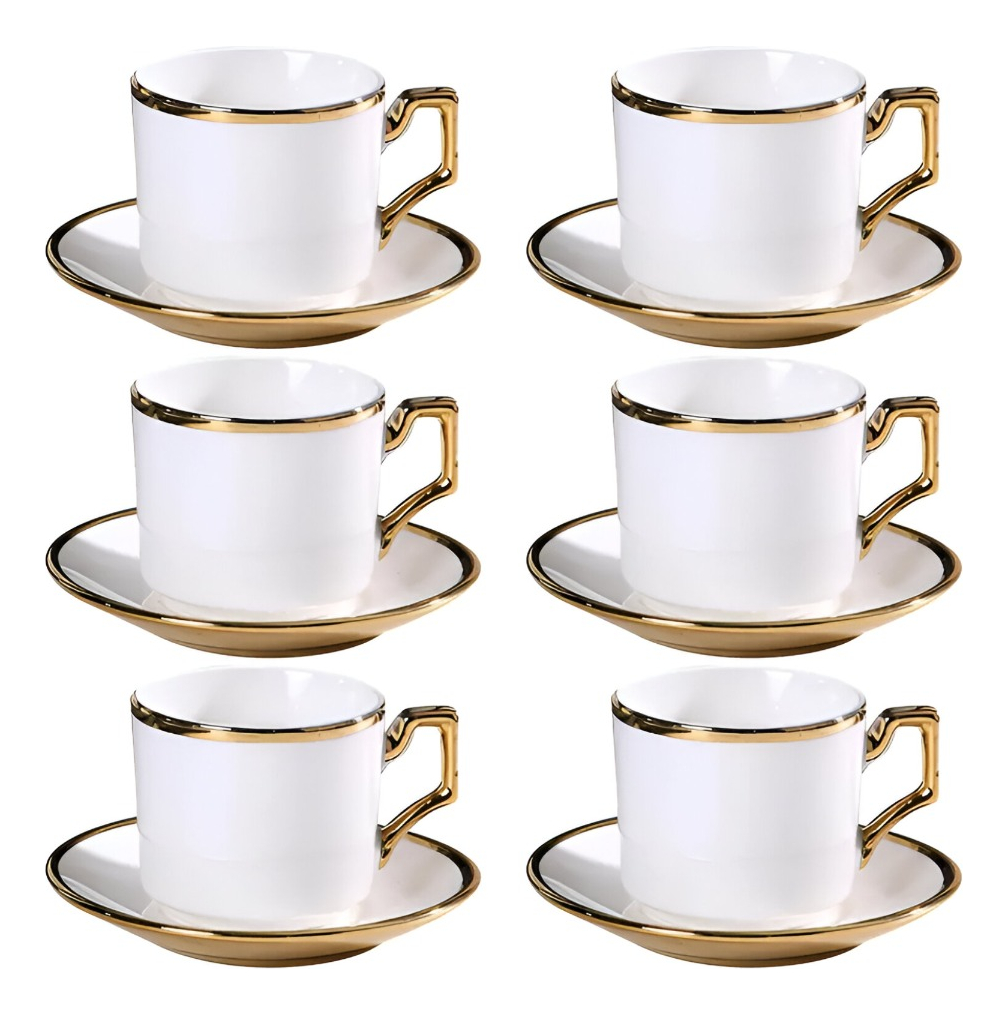 JUEGO TAZA EN COLOR CAFE PLATILLO DECORATIVO MESA ELEGANTE HOGAR JHN - 1
