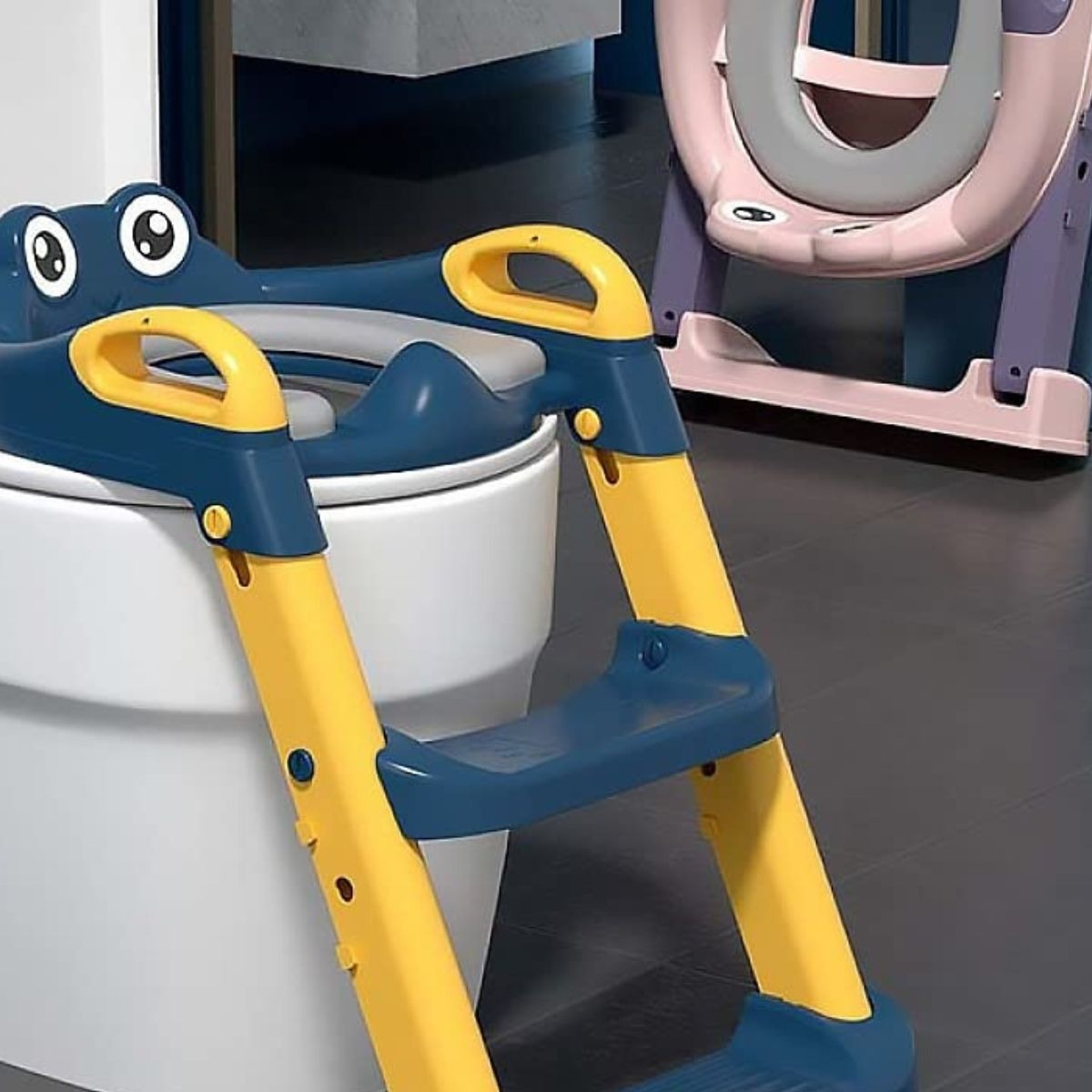 ASIENTO DE INODORO NIÑOS ESCALERA PLEGABLE AJUSTABLE LAU - 9