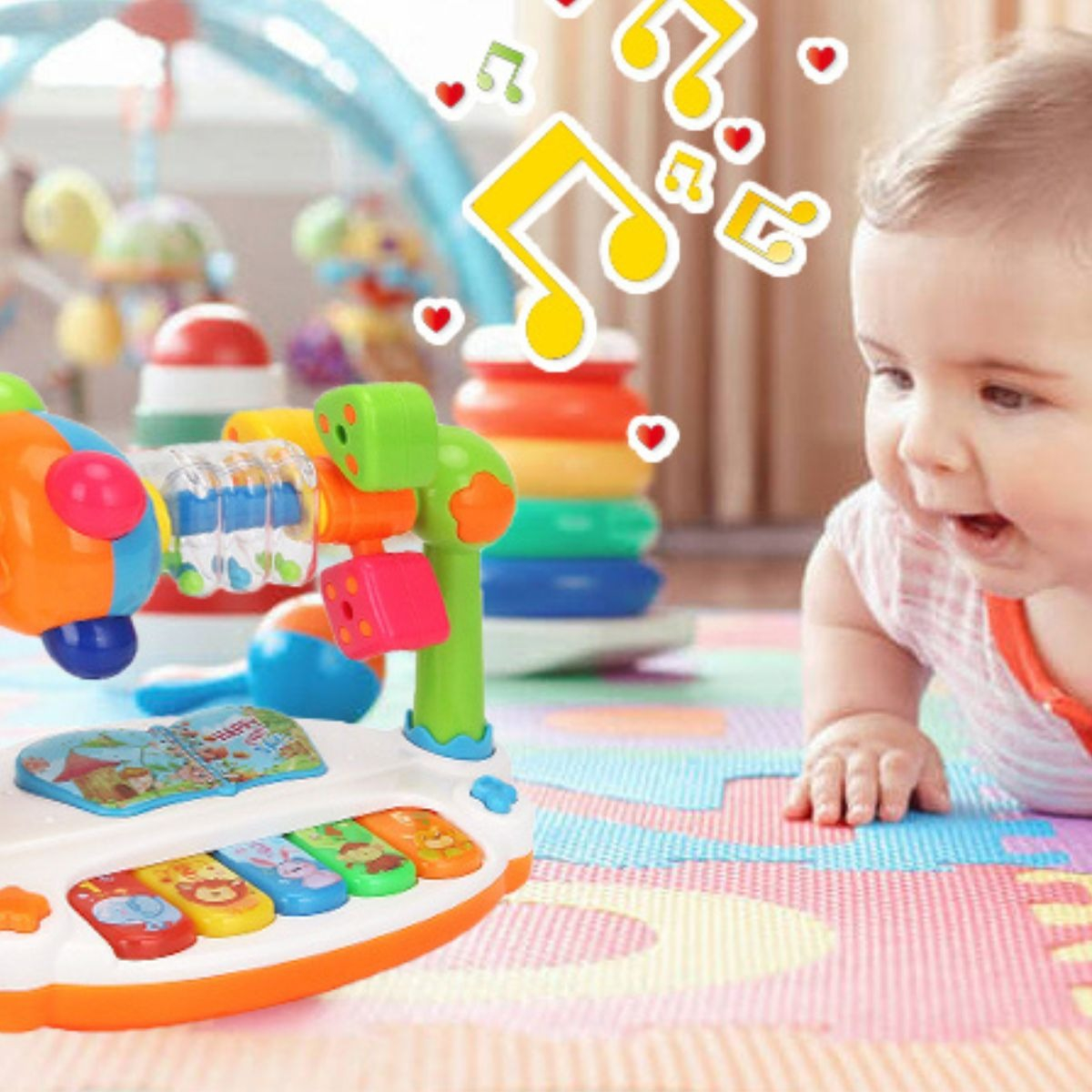 JUGUETE INTERACTIVO PIANO MUSICAL 4EN11 PARA BEBES LAU - 9