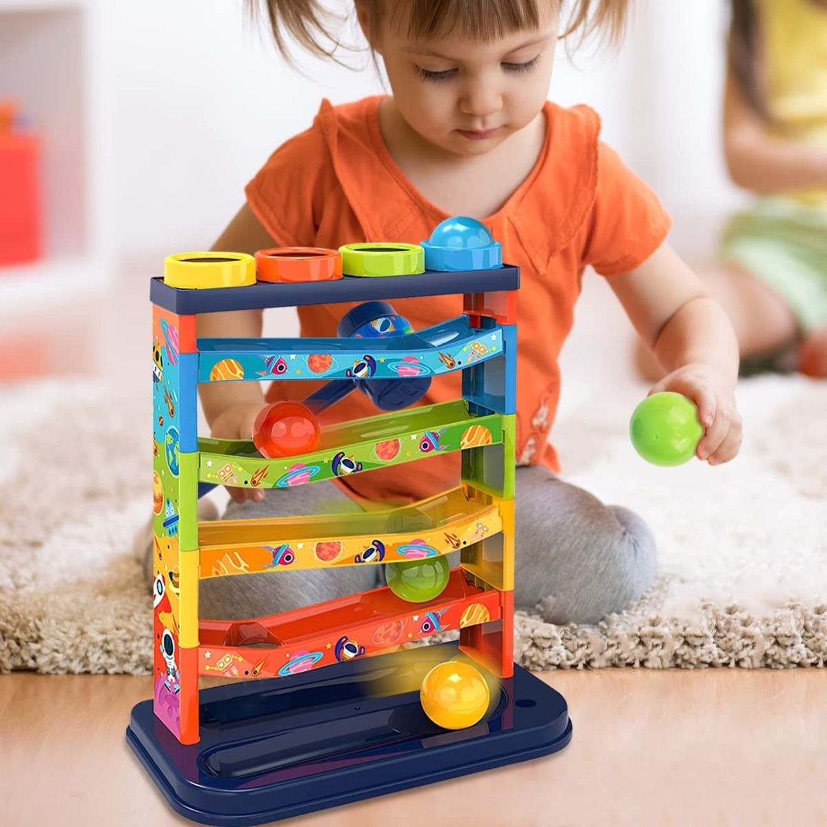 PELOTAS BOLAS 5 NIVELES RAMPAS RACER MONTESSORI BEBE LAU - 8