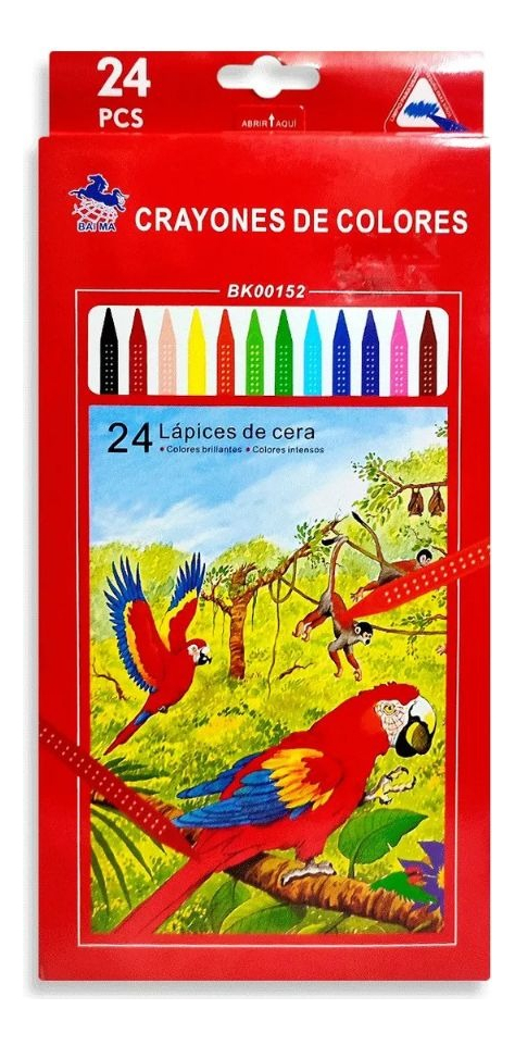 SET 2 CAJAS CRAYONES LAPICES TRIANGULAR DE CERA COLORES LAU - 6