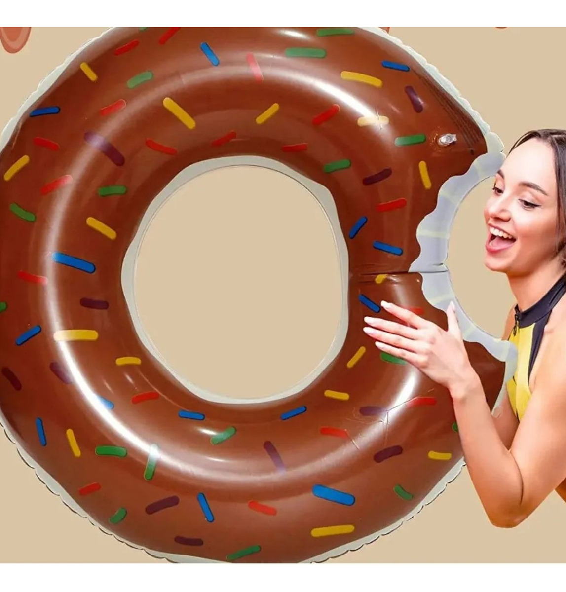 SET 3 FLOTADOR INFLABLE FORMA DONUT PARA PISCINA VERANO LAU - 2