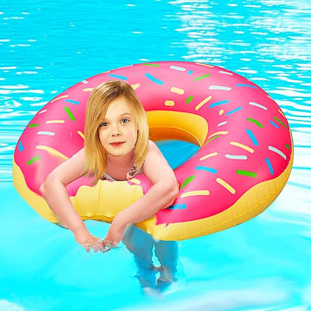 SET 3 FLOTADOR INFLABLE FORMA DONUT PARA PISCINA VERANO LAU - 5