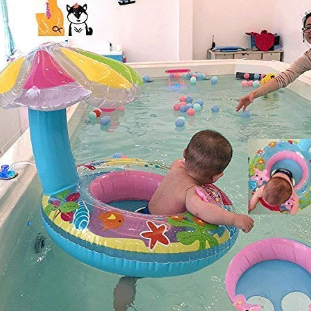 FLOTADOR INFLABLE FORMA DE HONGO PARA BEBE VERANO LAU - 3