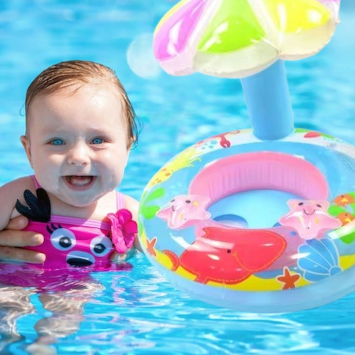 FLOTADOR INFLABLE FORMA DE HONGO PARA BEBE VERANO LAU - 5