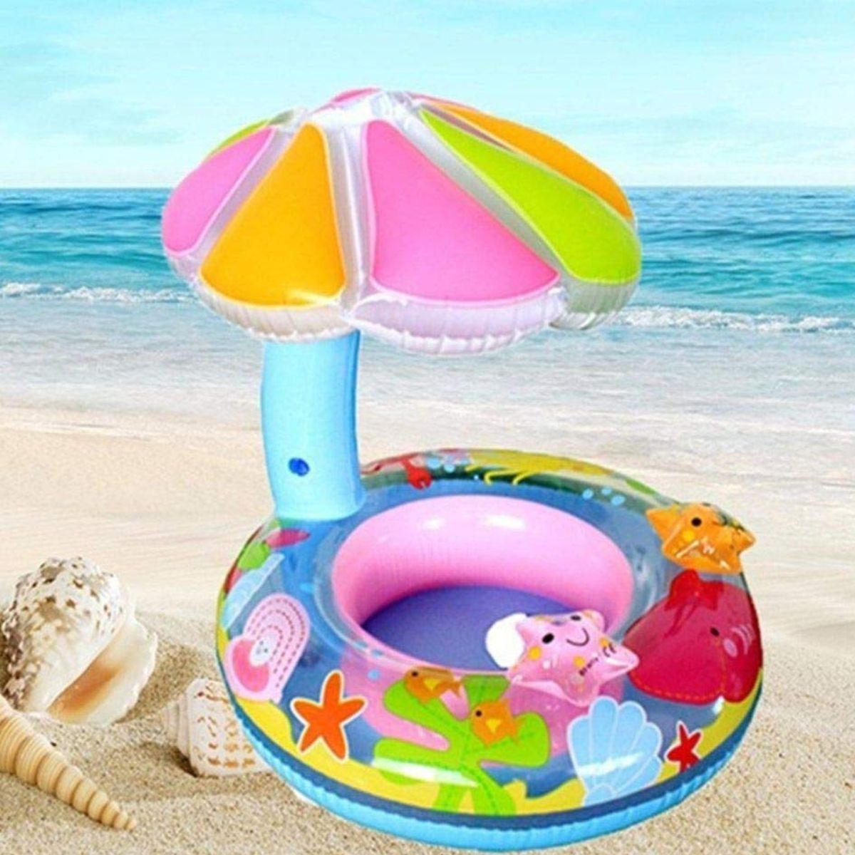 FLOTADOR INFLABLE FORMA DE HONGO PARA BEBE VERANO LAU - 8