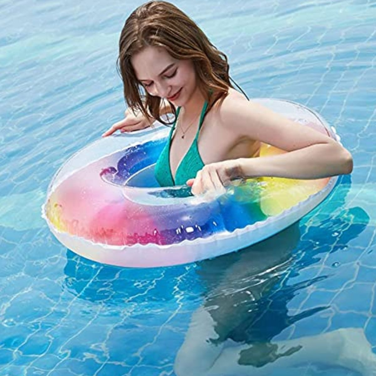 SET 2 FLOTADOR INFLABLE MULTICOLOR 90 CM DIVERTIDO LAU - 9