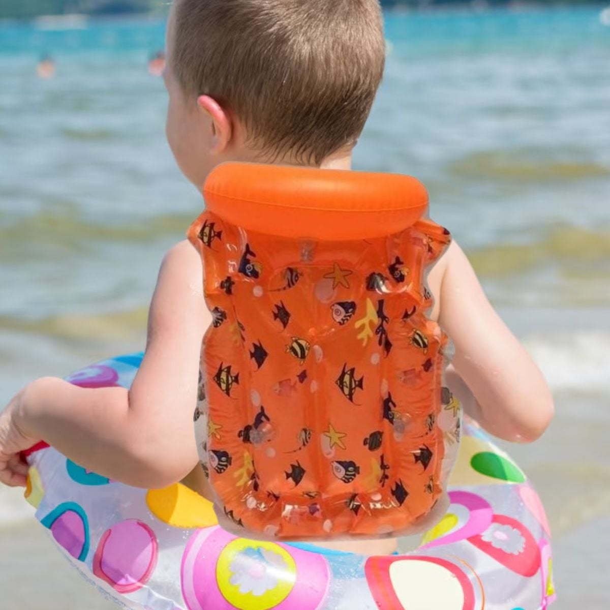 SET 3 CHALECOS SALVAVIDAS INFLABLE NIÑOS PISCINA PLAYA LAU - 3