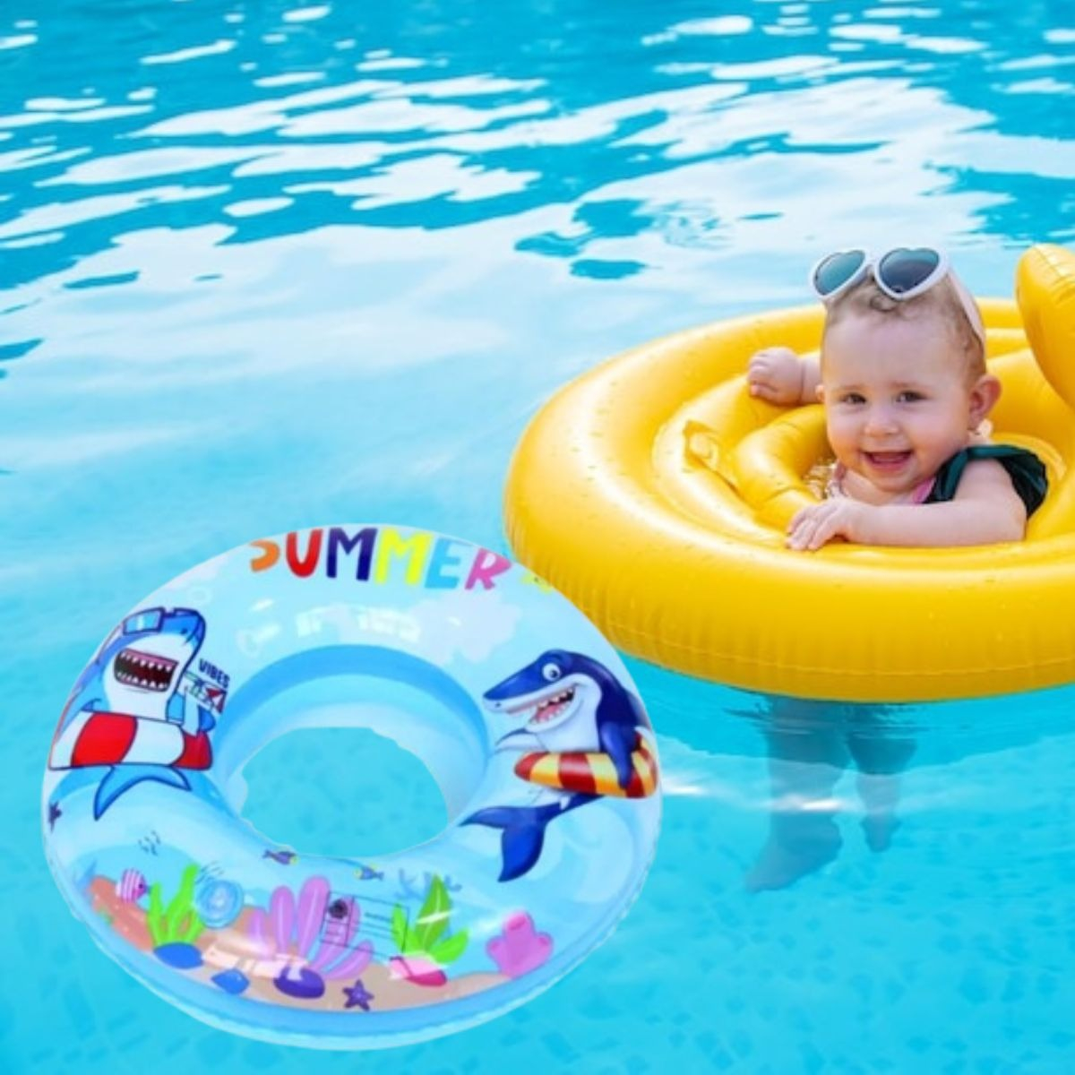 SET 3 FLOTADOR BOYA INFLABLE 80 CM NIÑOS PLAYA PISCINA LAU - 4