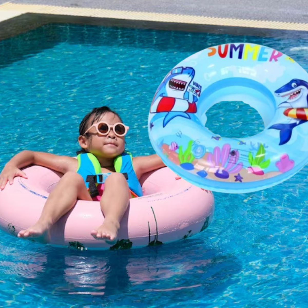 SET 3 FLOTADOR BOYA INFLABLE 80 CM NIÑOS PLAYA PISCINA LAU - 6