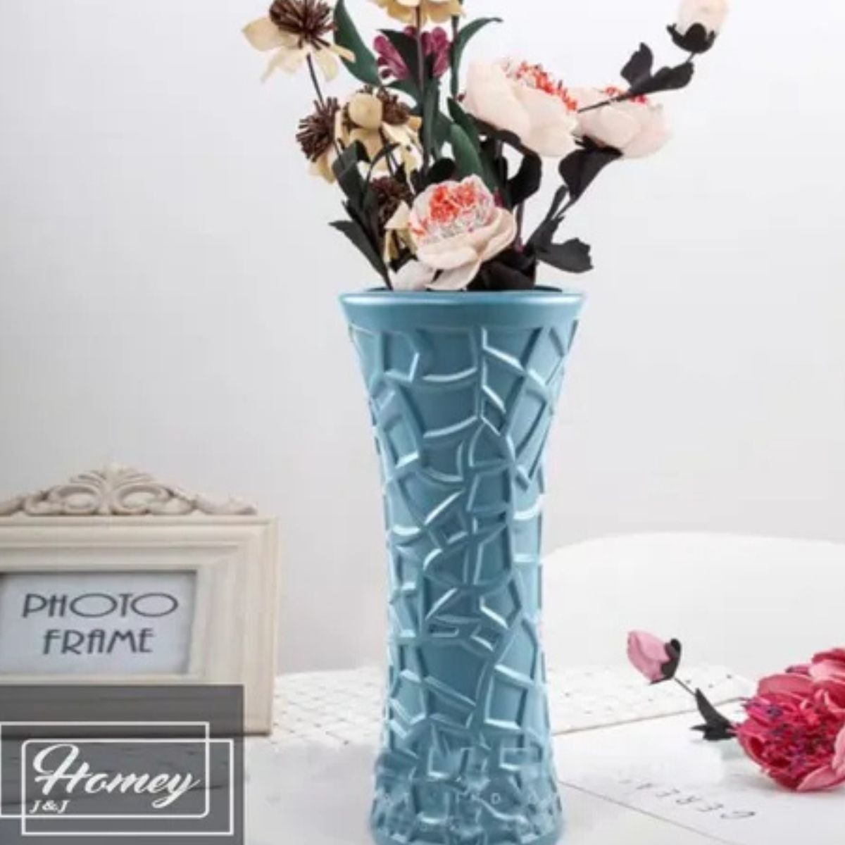SET 5 FLORERO DE PLASTICO DECORACION OFICINA HOGAR LAU - 8