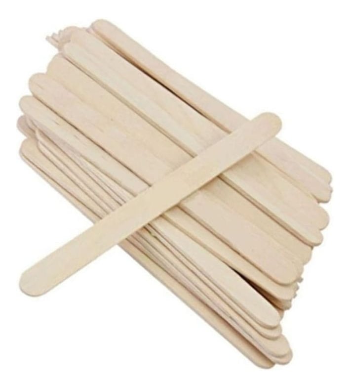SET 8 PACK PALETAS MADERA DEPILACION MANUALIDADES LAU - 1