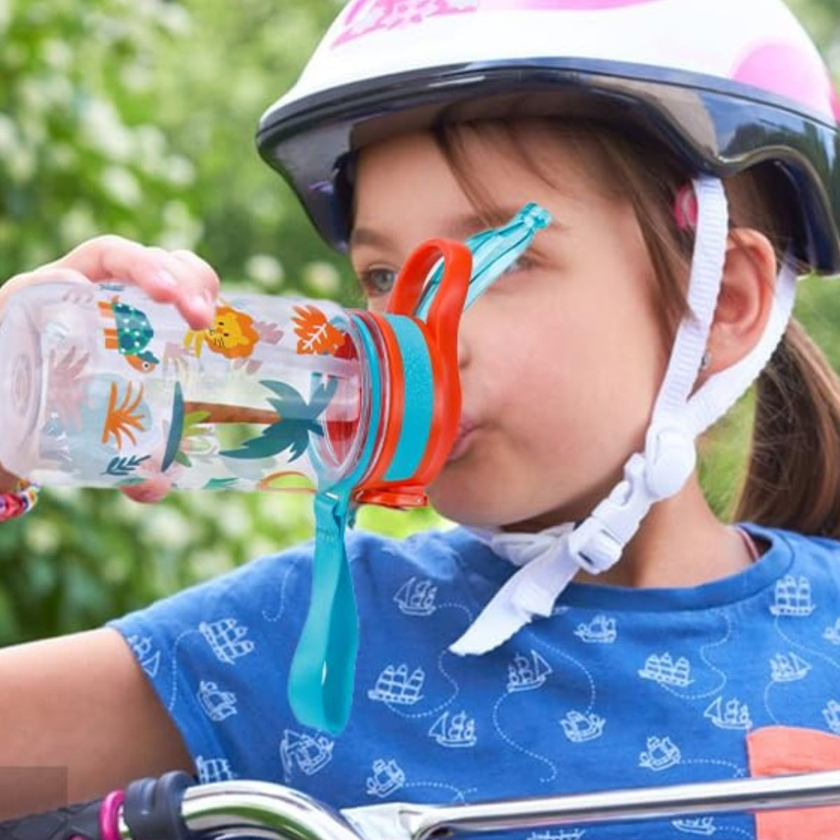 BOTELLA DE AGUA CON PAJITA DEPORTE INFANTIL NIÑOS LAU - 2