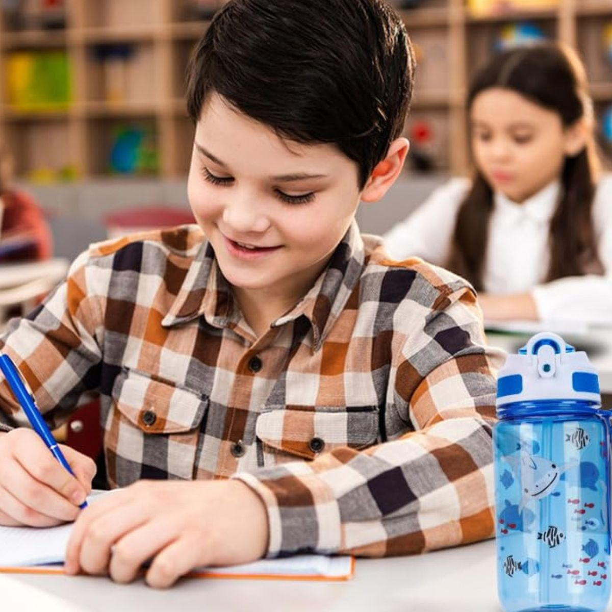 BOTELLA DE AGUA CON PAJITA DEPORTE INFANTIL NIÑOS LAU - 10