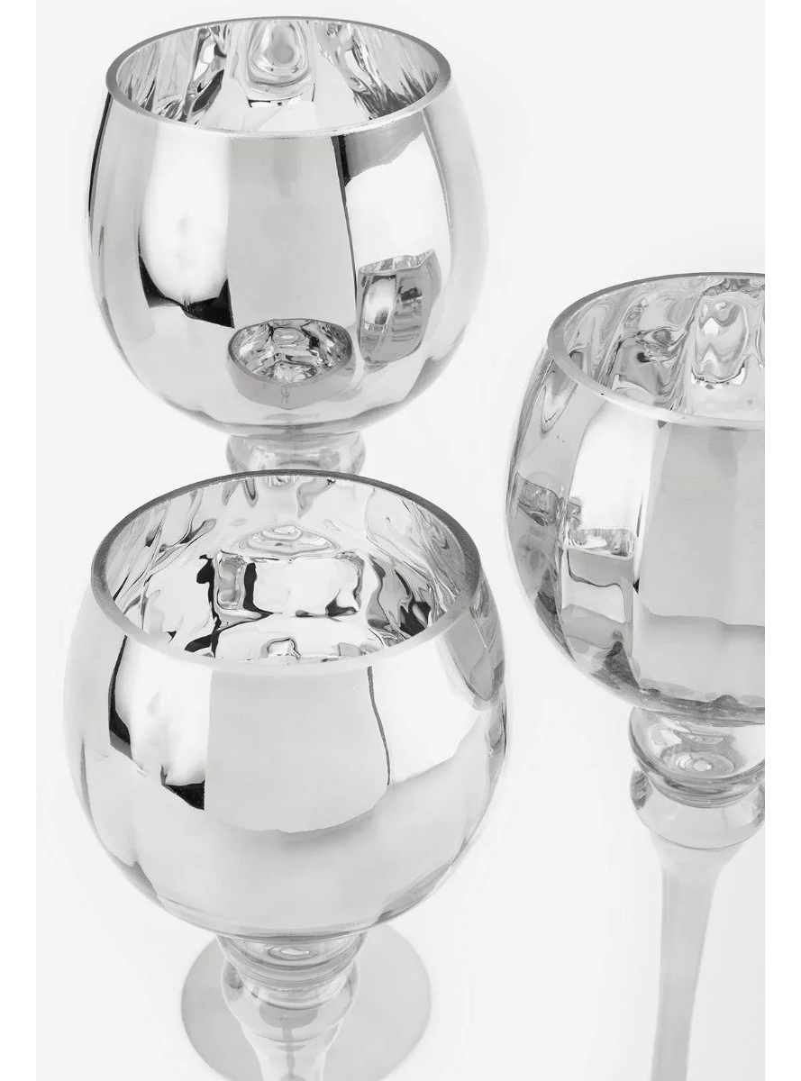 JUEGO 3 PORTAVELAS CANDELABRO DECORATIVO COPAS MODERNO JHN - 3