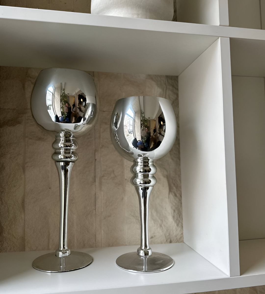JUEGO 3 PORTAVELAS CANDELABRO DECORATIVO COPAS MODERNO JHN - 8