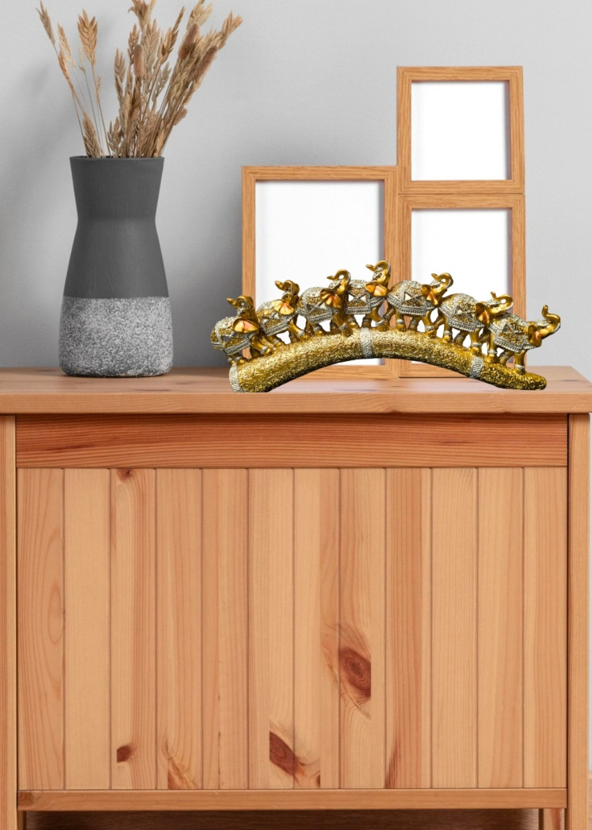 ESTATUA DECORATIVA COLMILLO ELEFANTES SUERTE HOGAR JHN - 2