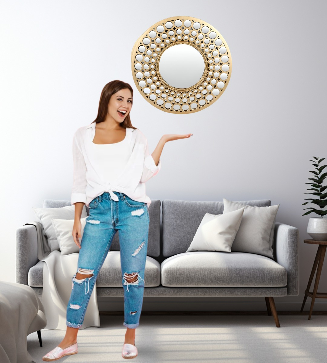 ESPEJO PARED DECORATIVO CIRCULAR MODERNO MINIMALISTA JHN - 6