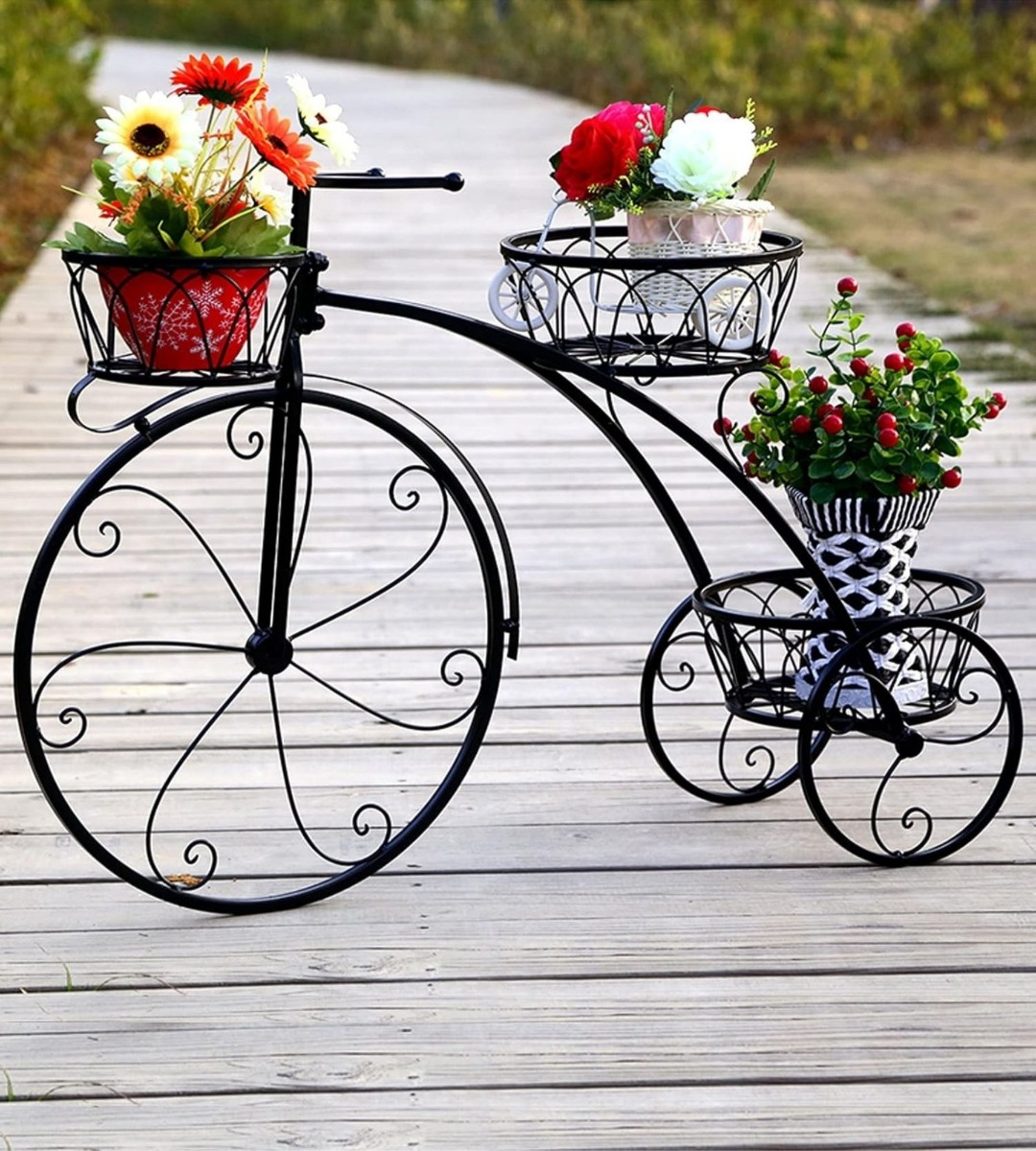 PORTA MACETA SOPORTE CREATIVO PLANTAS BICICLETA TRICICLO JHN - 2