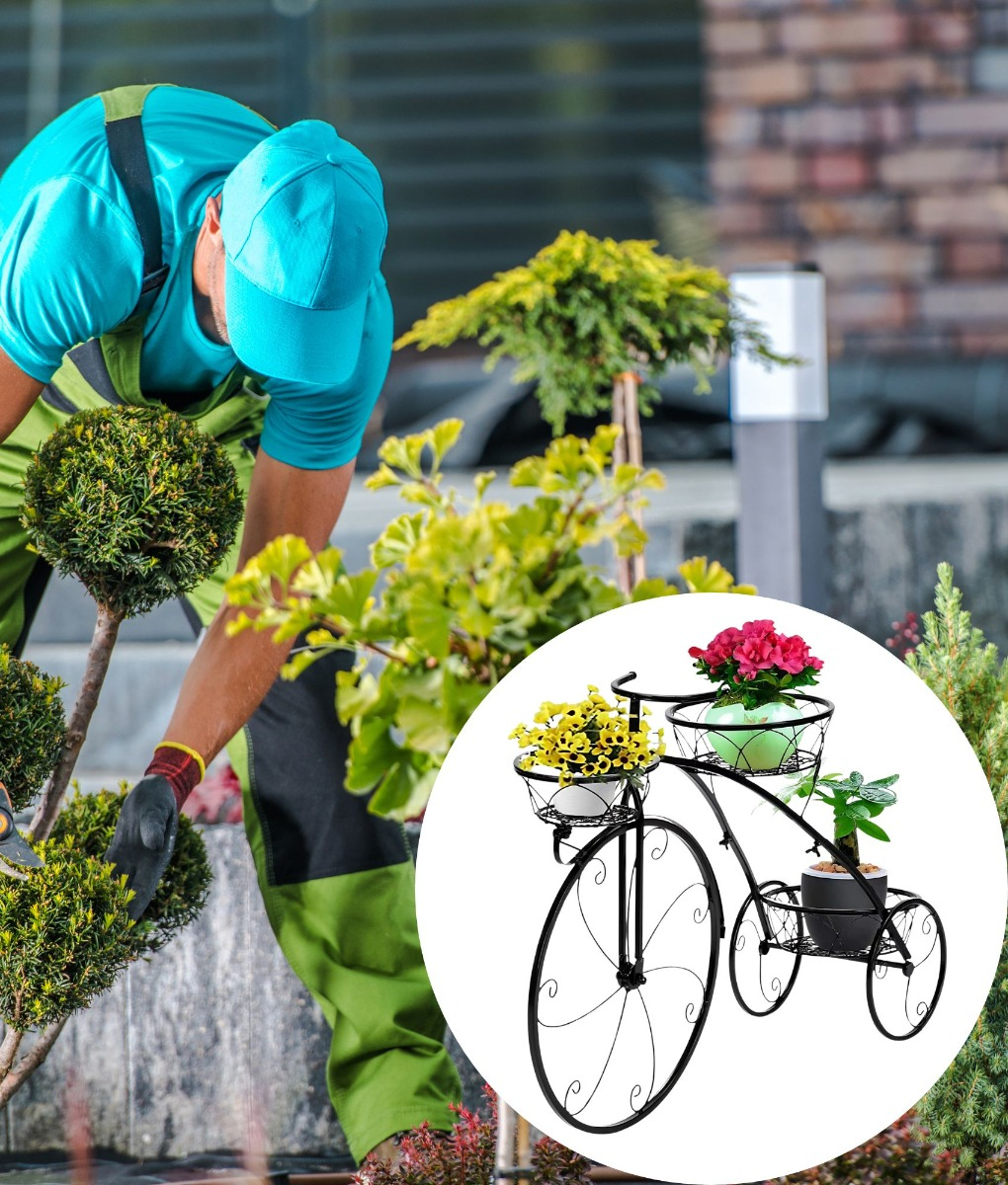 PORTA MACETA SOPORTE CREATIVO PLANTAS BICICLETA TRICICLO JHN - 4