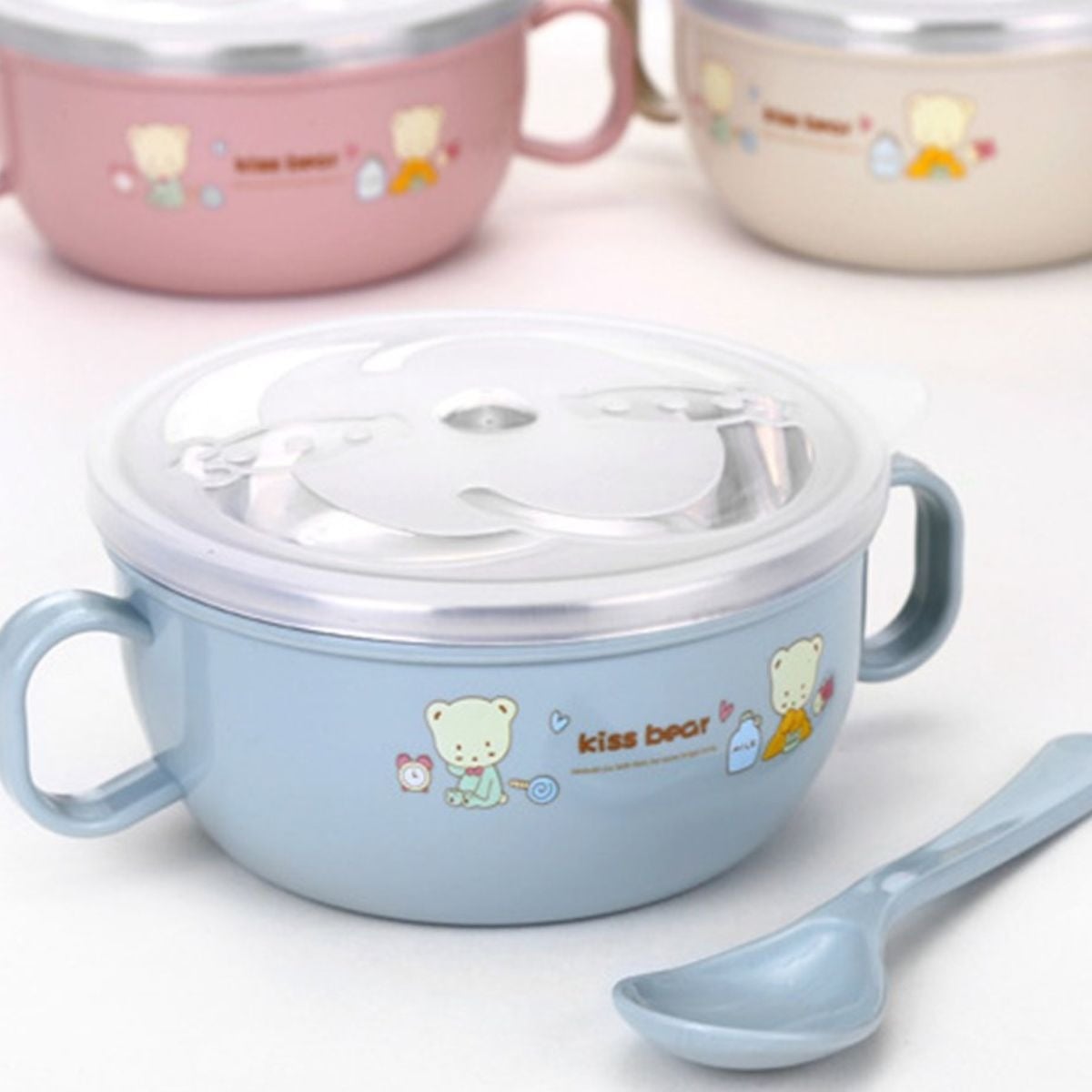 SET 2 PLATOS CUENCO TERMICAS INFANTIL DIVERTIDO BEBE LAU - 10