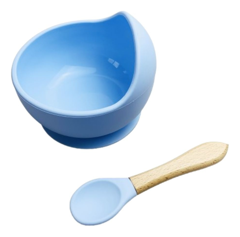 2 SET DE ALIMENTACION CUENCO+CUCHARA PLASTICO BEBE LAU - 1
