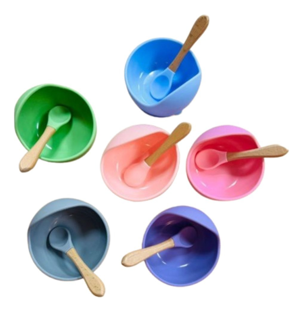 2 SET DE ALIMENTACION CUENCO+CUCHARA PLASTICO BEBE LAU - 5