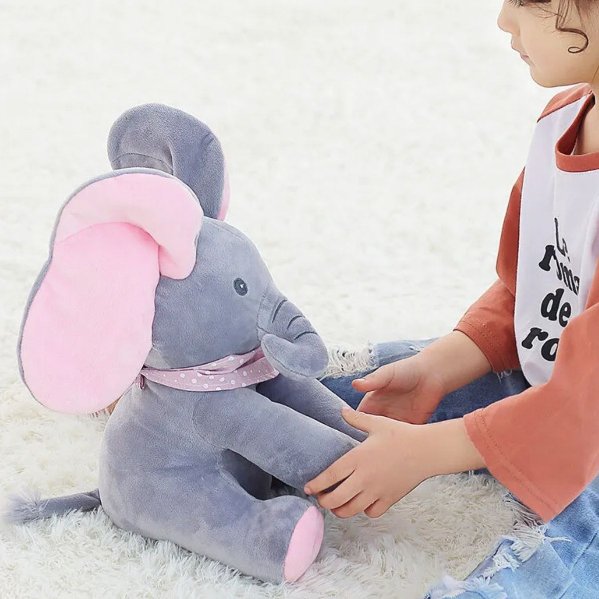 PELUCHE ELEFANTE OREJAS MOVILES MUSICAL INTERACTIVO BEBE LAU - 3