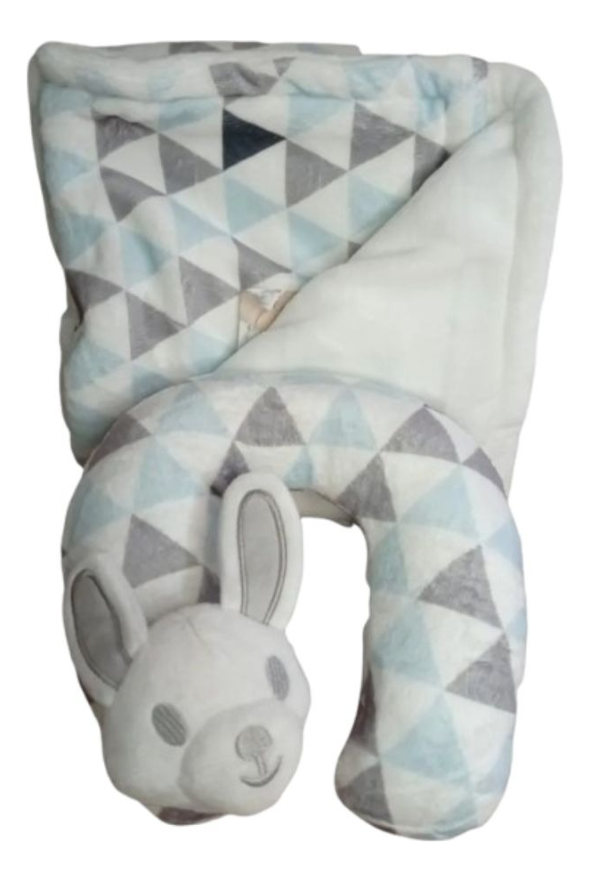SET DE MANTA FRAZADA POLAR + COJIN CERVICAL SUAVE BEBE LAU - 1