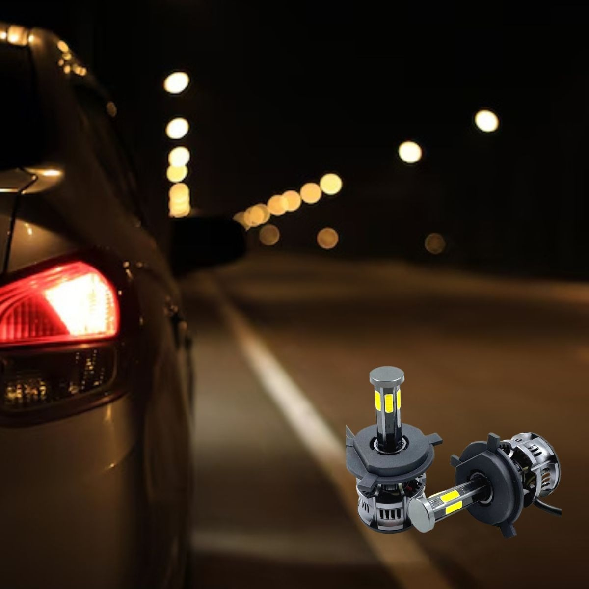 LUCES TURBO LED H4 FARO ALTO RENDIMIENTO VEHICULOS JHN - 8