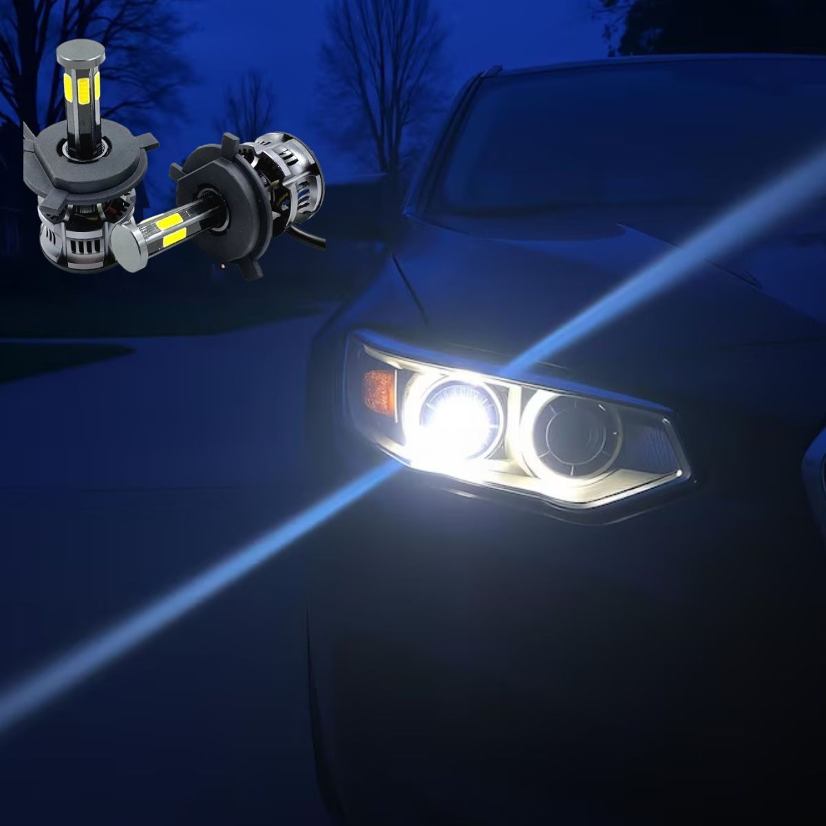 LUCES TURBO LED H4 FARO ALTO RENDIMIENTO VEHICULOS JHN - 10